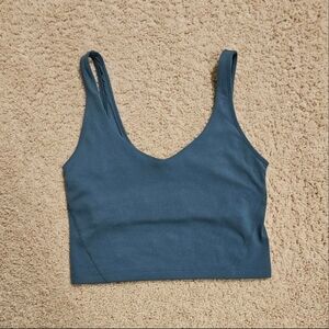 Gilly Hicks Slate Blue Scoop Neck Crop Tank